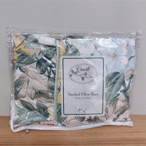 NOS Vintage Croscill Biltmore Floral Blouson Standard Pillow Sham 20 X 30